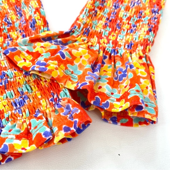 Caroline Constas XS Felicia Shirred Smocked Floral Off-the-Shoulder Top NWT - Picture 5 of 7